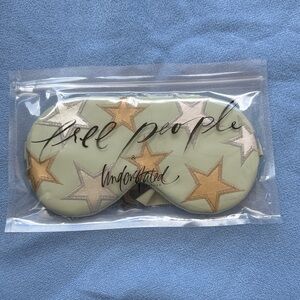 Free People Star Pattern Eye Mask in Gold and Cream